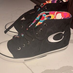 Coach Black and White High-Top Sneakers